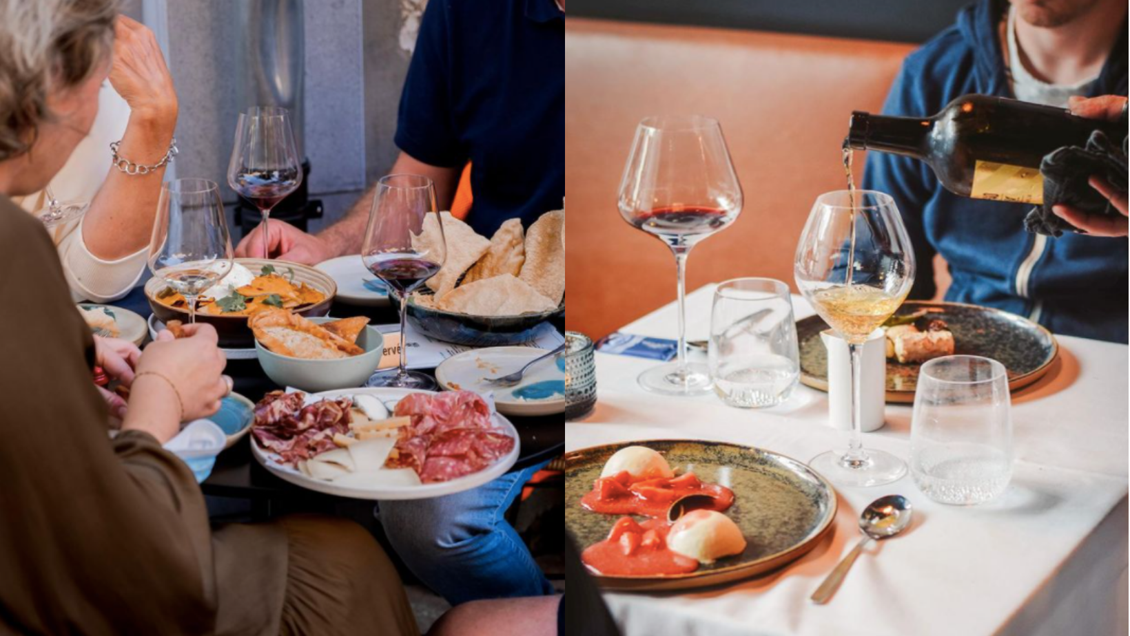 wijnen op restaurant